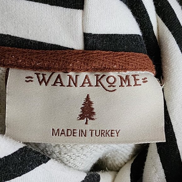 Wanakome White Black Stripe Pullover Artemis Hoodie - Picture 5 of 7